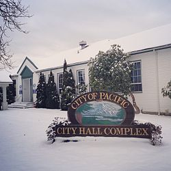 Pacific City Hall & sign
